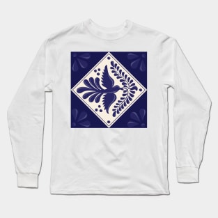 Mexican Talavera Tile with Flying Dove Long Sleeve T-Shirt